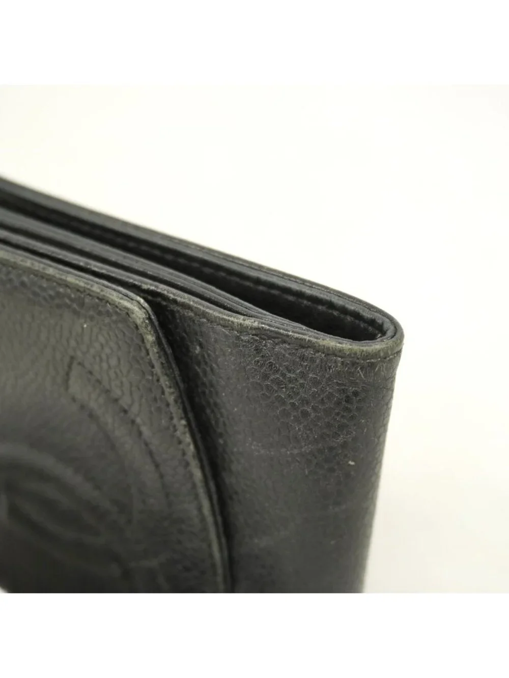 Chanel Wallet Caviar Leather Black Gold